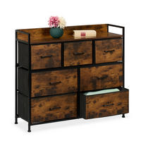 KOMMODE - Schwarz/Braun, Holzwerkstoff/Kunststoff (100/85/30.5cm) - Relaxdays