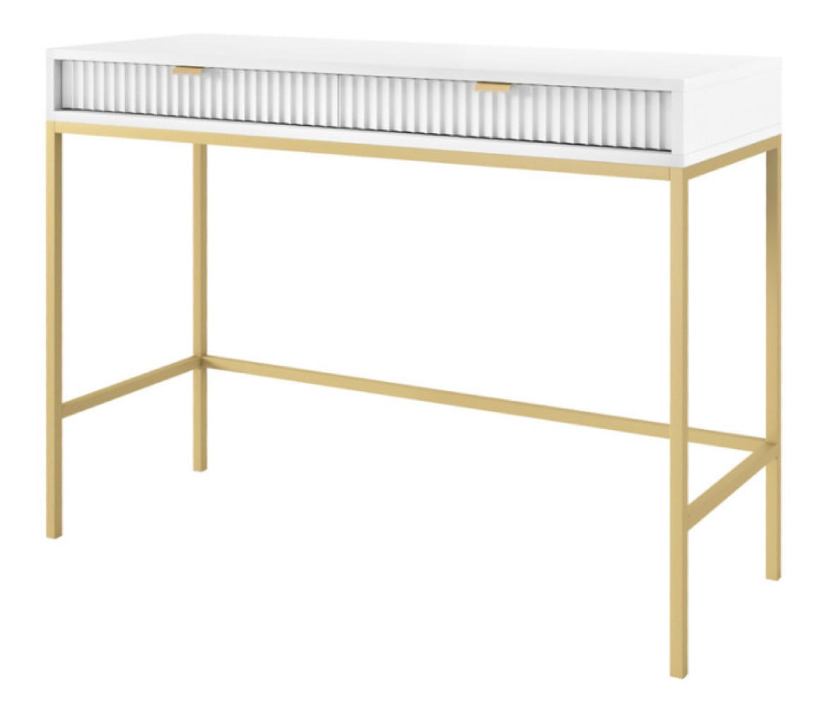 KONSOLENTISCH Weiß NEW Goldfarben Mit Metallgestell - Weiß, Holzwerkstoff (50/50/77cm) - Sepro Meble
