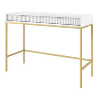 KONSOLENTISCH Weiß NEW Goldfarben Mit Metallgestell - Weiß, Holzwerkstoff (50/50/77cm) - Sepro Meble