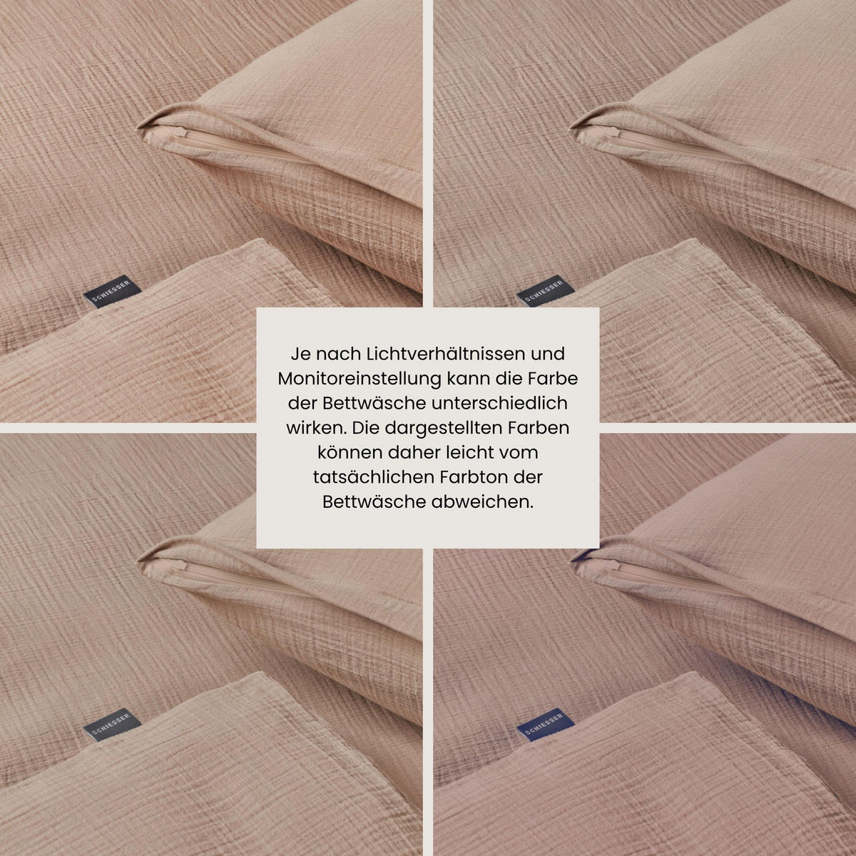 BETTWÄSCHESET Molly - Musselin - 2-teilig - 135 x 200 cm - Taupe - Taupe, Textil (135/200cm) - SCHIESSER