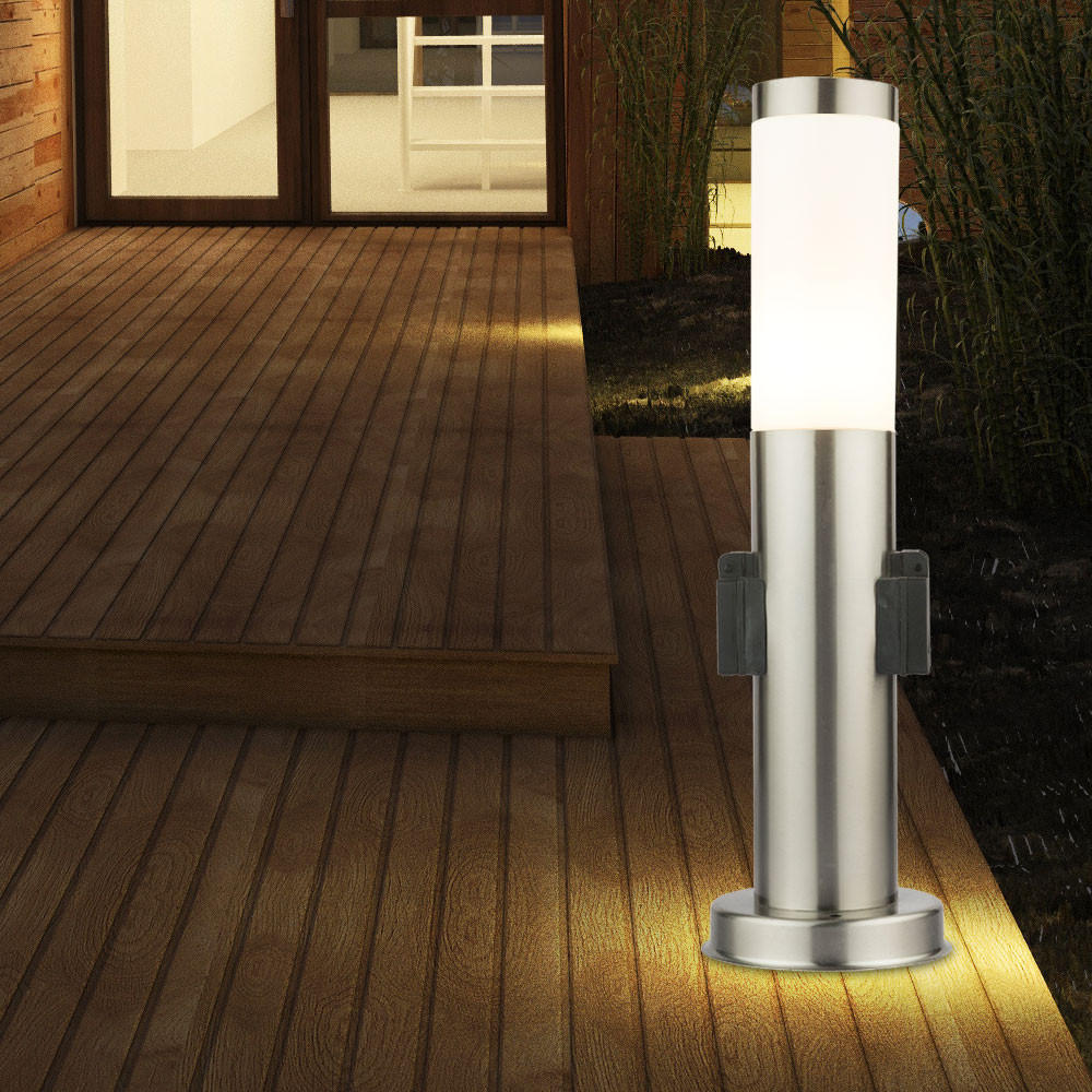 LED WEGELEUCHTE Edelstahl Silber - Silberfarben, Metall (13.1/13.1/45cm) - Globo Lighting