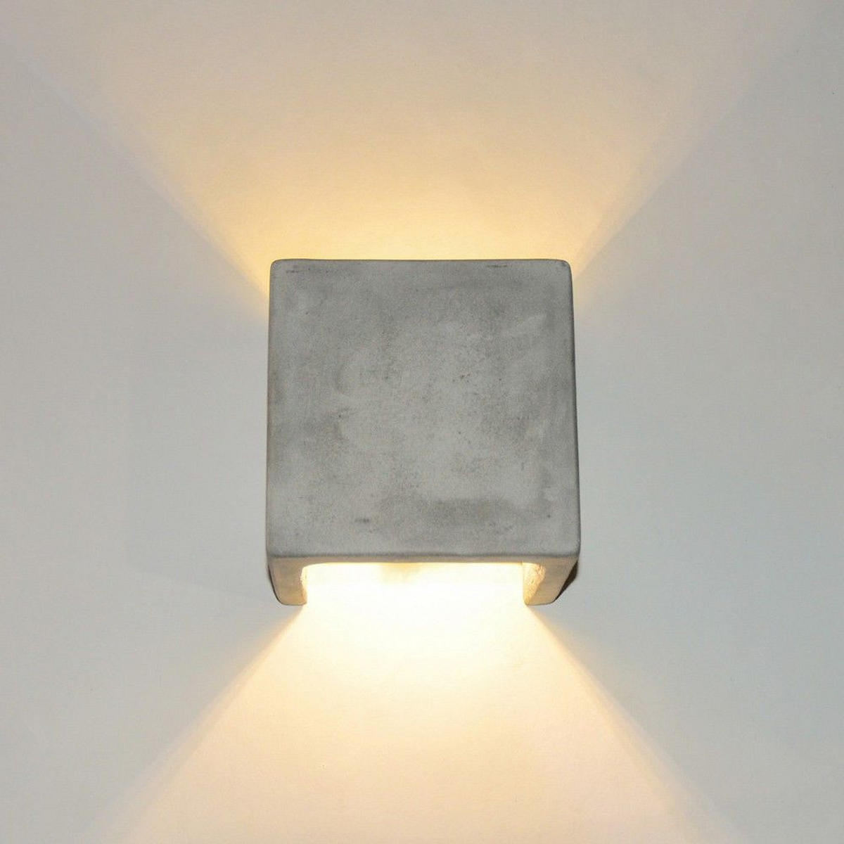WANDLEUCHTE Plinth aus Beton Grau - Grau, Stein (13/13/13cm) - s.luce