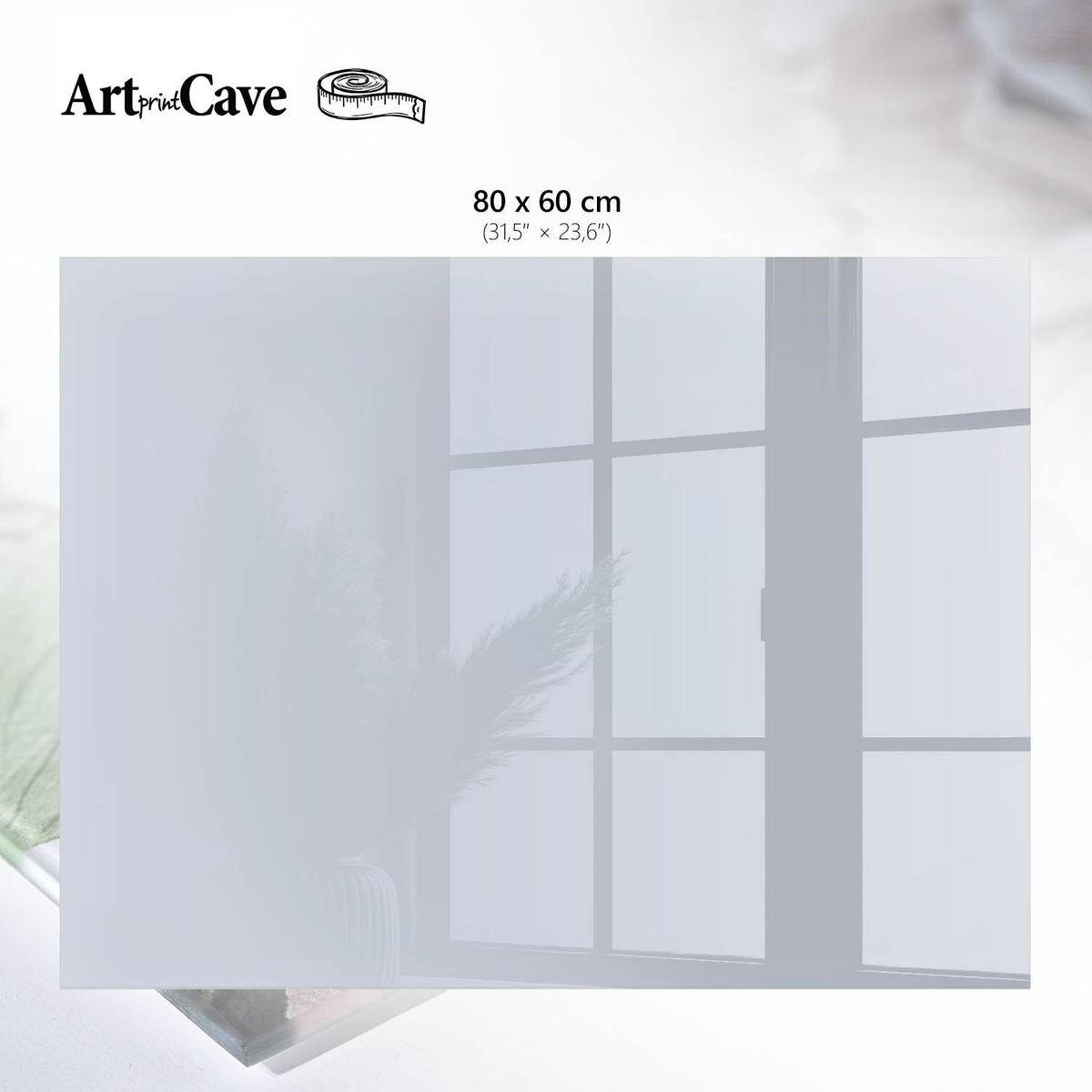 GLASPLATTE 80x60 cm – Graublau - Pink, Glas (0.4/80/60cm) - ArtPrintCave