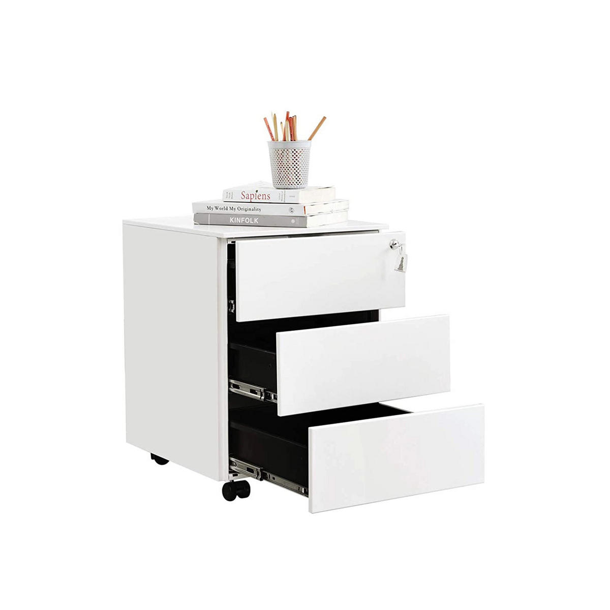 ROLLCONTAINER - Weiß, Metall (45/55/39cm) - Hansiro