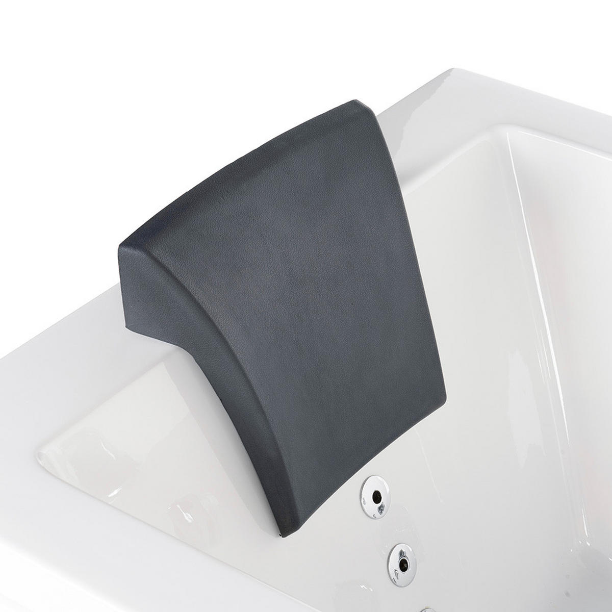WHIRLPOOL LAGUNA M - mit Glasscheibe, 180 x 90 cm - Weiß, Keramik (180/55/90cm) - Home Deluxe