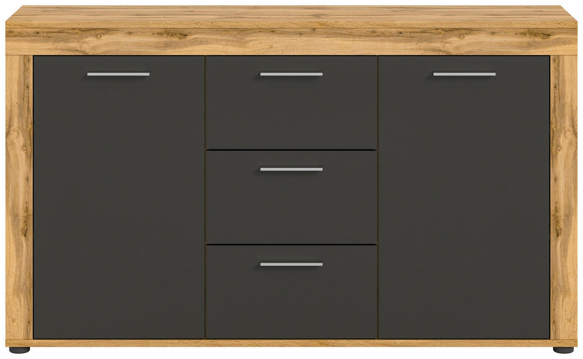 SIDEBOARD JAM (B/H/T: ca. 125/80/35 cm) in Wotan Eiche Nachbildung/grau - Eiche Wotan, Holzwerkstoff (125/80/35cm)