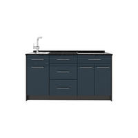 KUCHYNSKÝ BLOK Fame-Line, Tmavo modrá vysoký lesk, 150 cm, AP Antracit - tmavomodrá/antracitová, kompozitné drevo (150/82/60cm) - Vicco