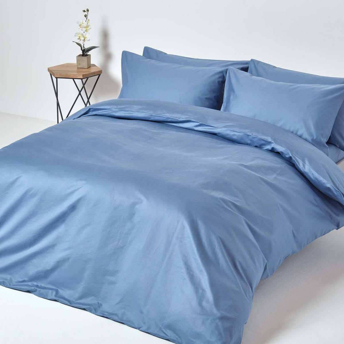 SPANNBETTLAKEN extra hoch, Ägyptische Baumwolle, Fadendichte 1000 - Blau, Textil (180/200cm) - Homescapes