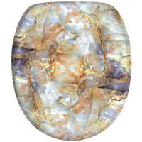 WC-SITZ mit Absenkautomatik Marmor Braun - Braun, Holzwerkstoff (38/6/47cm) - Sanilo