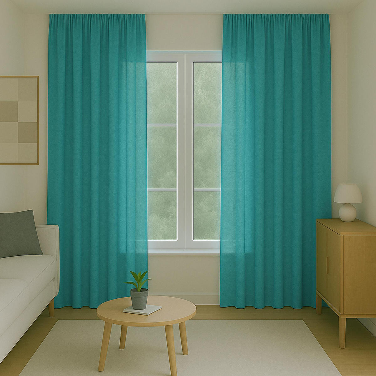 GARDINE Universalband "blickdicht" 2er Pack Türkis 140x175 cm - Türkis, Textil (140/175cm) - Bestlivings