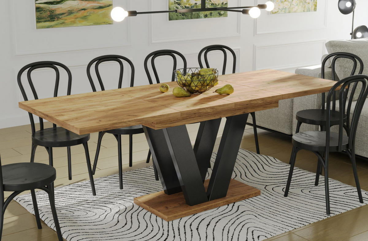 ESSTISCH Lara ausziehbar bis 210 cm - Eiche Bianco, Holzwerkstoff (130/80/80cm) - Endo-Moebel