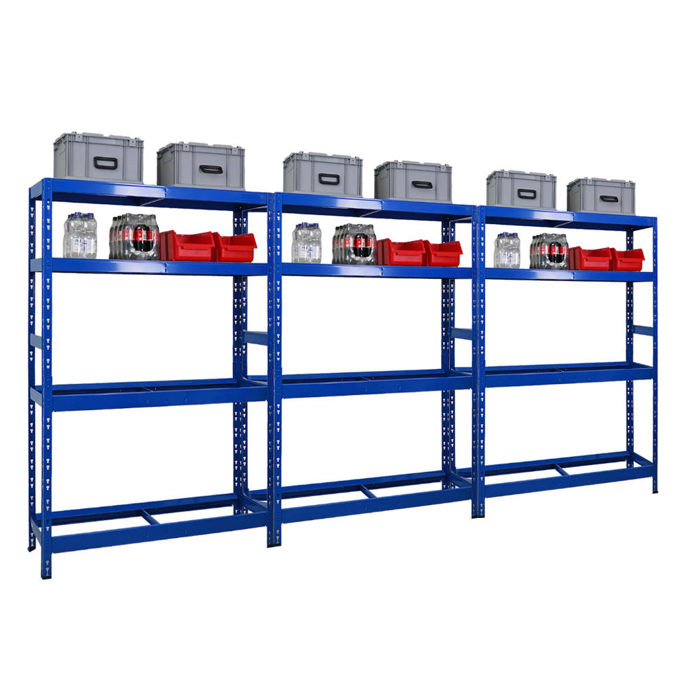 REIFENREGAL Tiger 3er-Set 180x120x40 cm bis zu 12 Reifen auf 2 Ebenen mit 2 Fachboden Blau - Blau, Metall (360/180/40cm) - PROREGAL