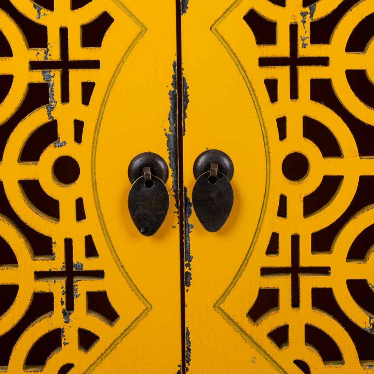 ANRICHTE aus Holz, Gelbem, 120x40x87 - Gelb, Holzwerkstoff (120/87/40cm) - Wanderlust