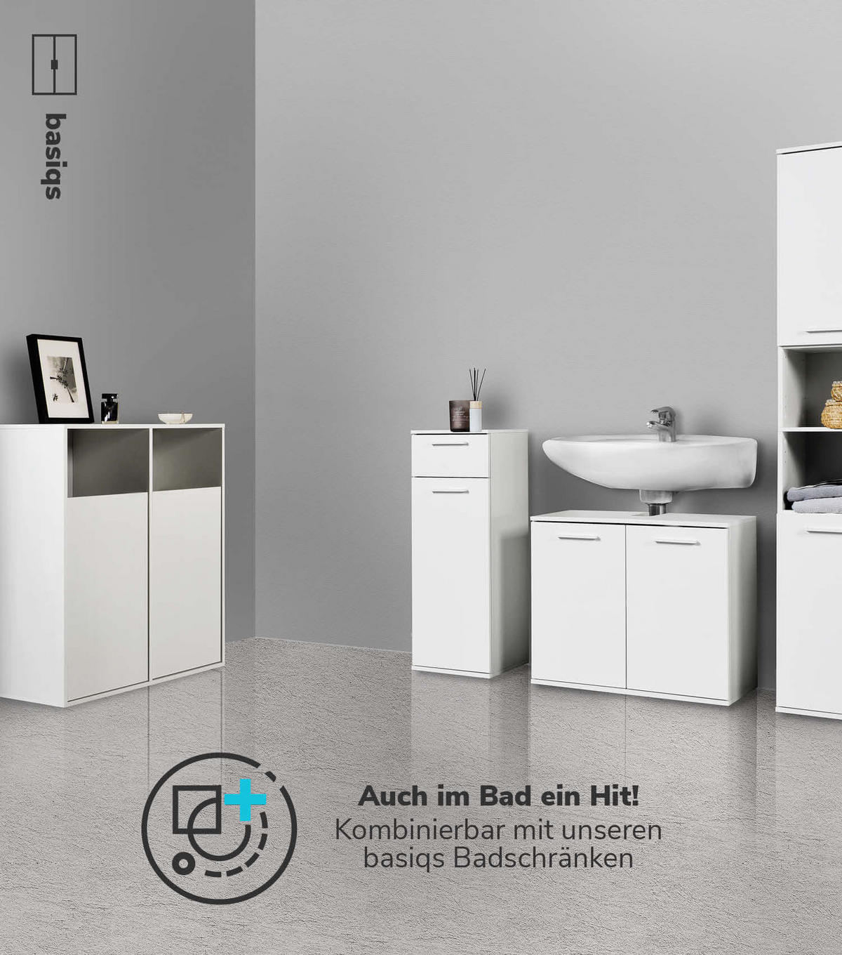 WÄSCHESCHRANK Der Wäschehüter - Weiß, Holzwerkstoff (80/95/40cm) - Mokebo