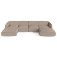 WOHNLANDSCHAFT Bouclé-Stoff Taupe 346cm - Taupe, Textil (346/76/166cm) - Sia Home