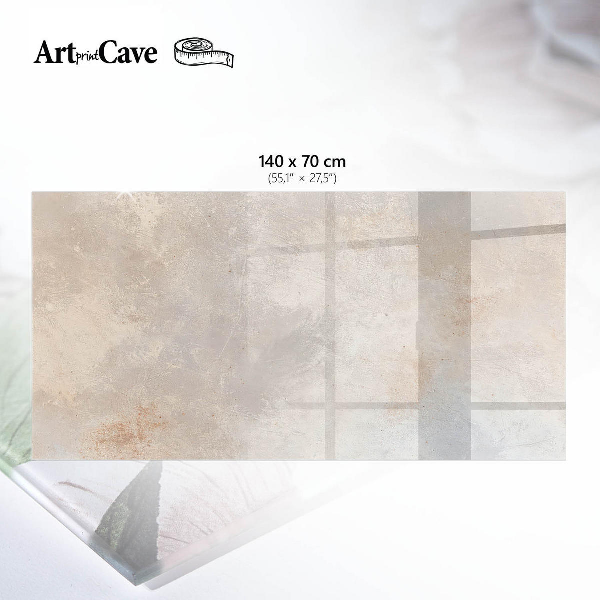 TISCHPLATTE 140x70 cm – Feine Textur - Beige, Glas (140/70/0.4cm) - Wallfluent