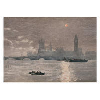 FOTOTAPETE 208x146 cm - Nachtpanorama - Grau, Textil (208/146cm) - Wallfluent