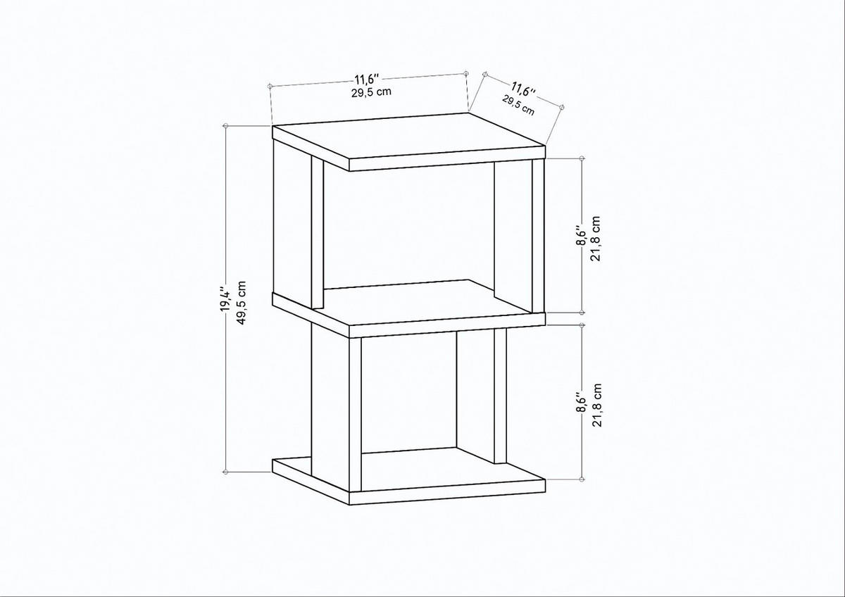 NACHTTISCH Carter Weiß - Weiß, Holzwerkstoff (29.5/49/29.5cm) - Decorotika