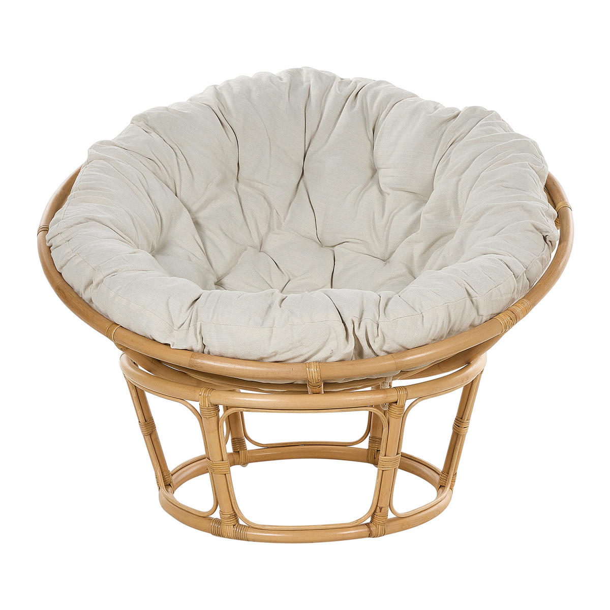 GARTENSESSEL 2er-Set Rattan helles beige Salvo - Naturfarben, Naturmaterialien (110/77/110cm) - Beliani