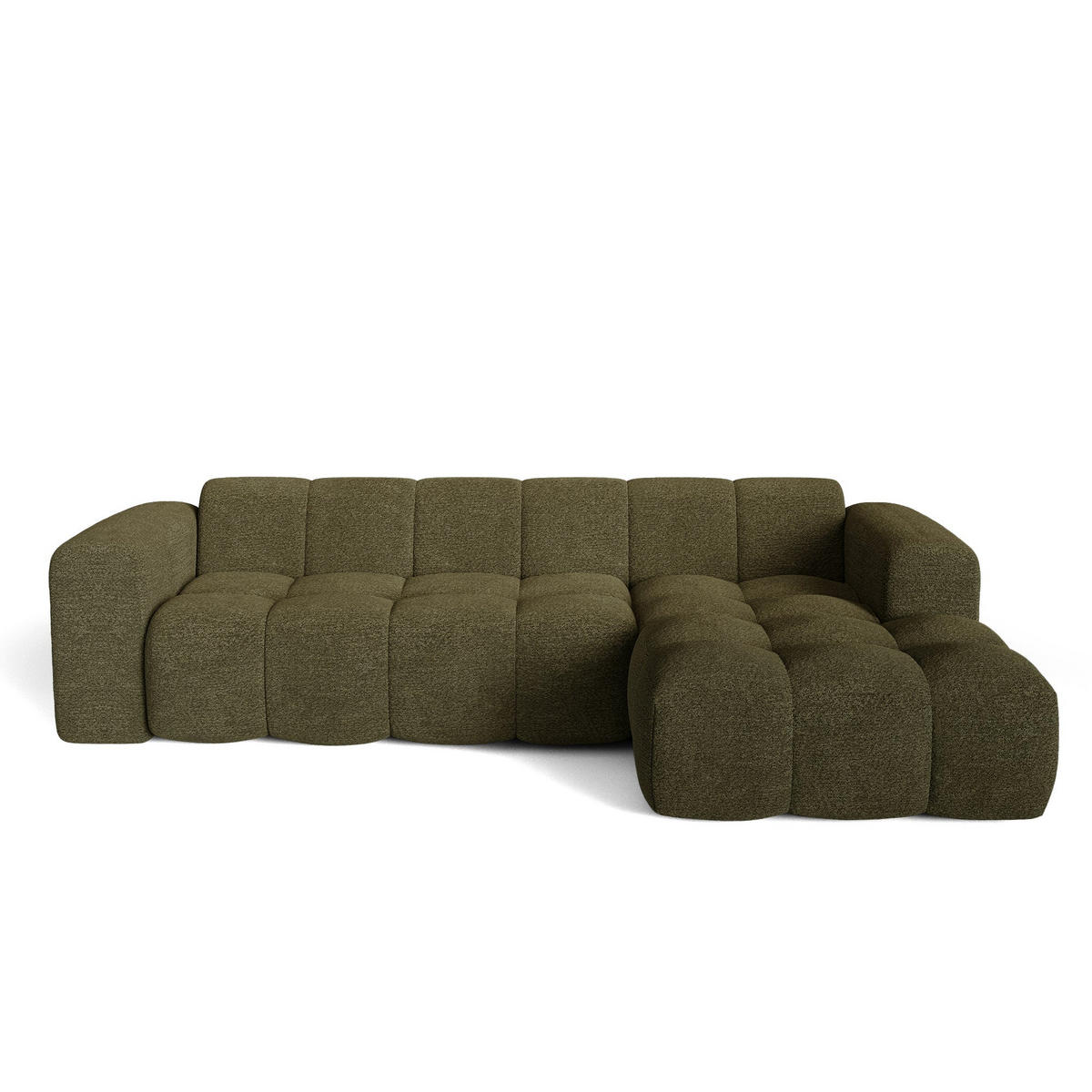 ECKSOFA rechtwinklig BLOOM Frottee Olivgrün 290cm - Olivgrün/Grün, Textil (290/164cm) - Premium Interiors