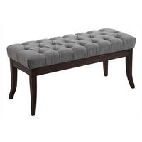 SITZBANK Cannes Stoff Grau Dunkelbraun - Grau, Textil (100/46/38cm) - DELUKE