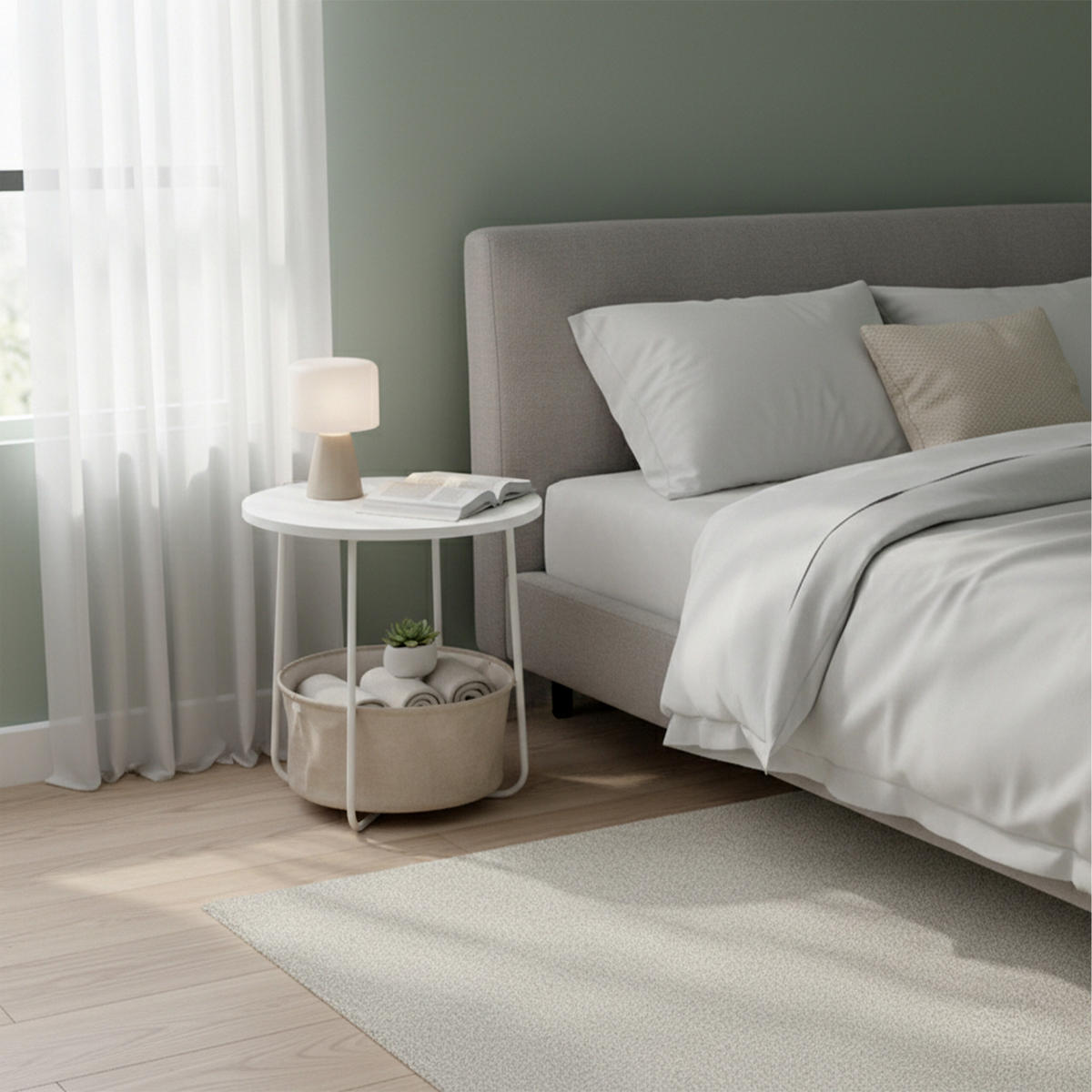 BEISTELLTISCH - Multicolor, Holzwerkstoff/Textil (45/45/50cm) - Relaxdays