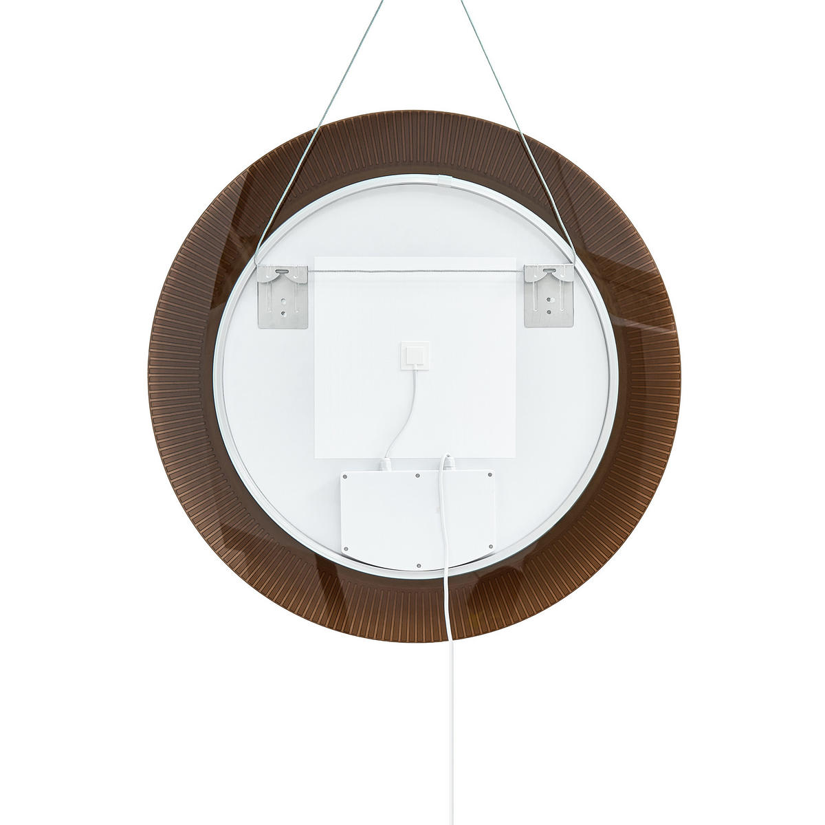 OGLINDĂ DE BAIE CU LED 80/80 cm maro Besbe - maro, sticlă (80/80/3cm) - Beliani