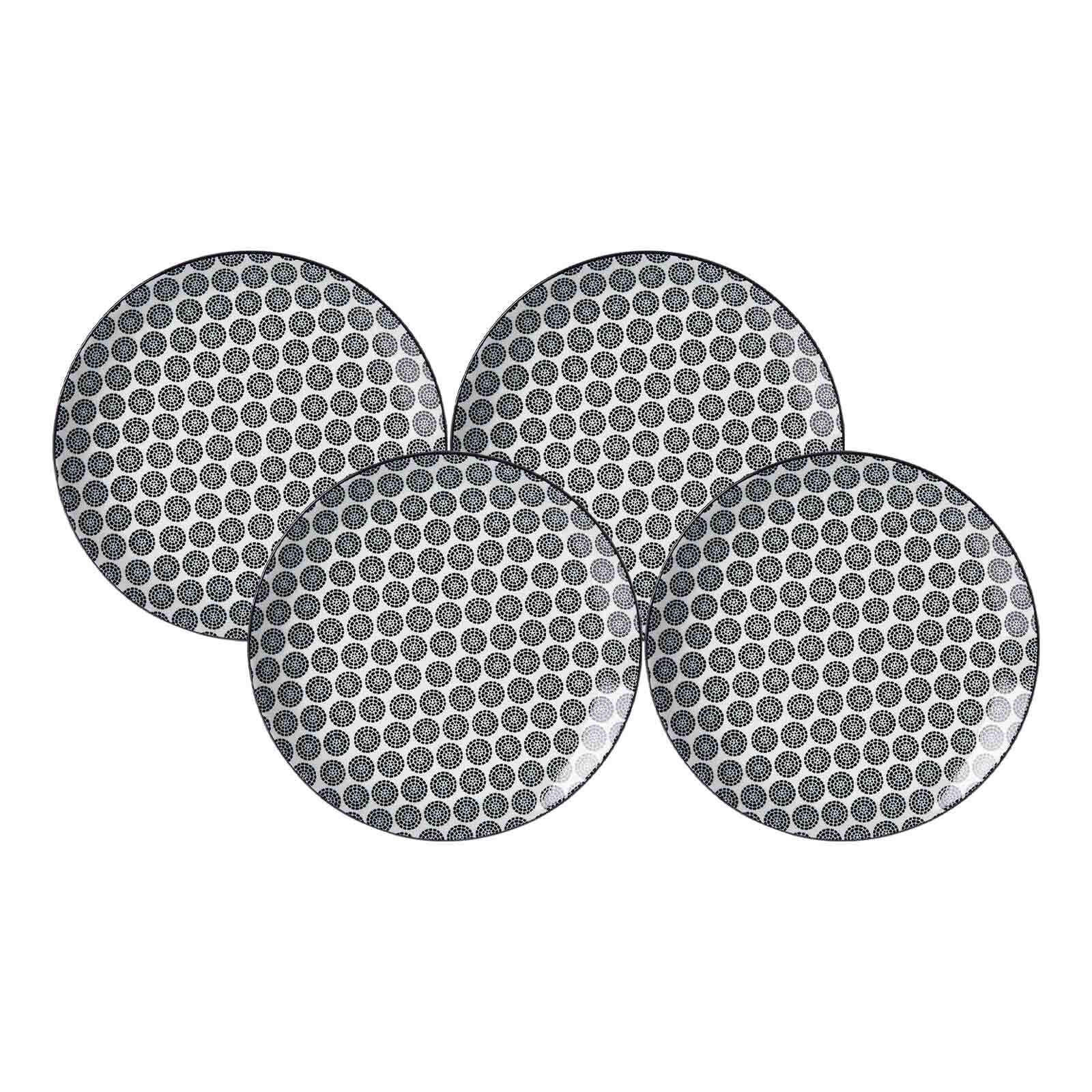 DESSERTTELLER Takeo Circles schwarz-weiß ø 21,5 cm 4er Set - Schwarz/Weiß, Keramik (21.5cm) - Ritzenhoff Breker