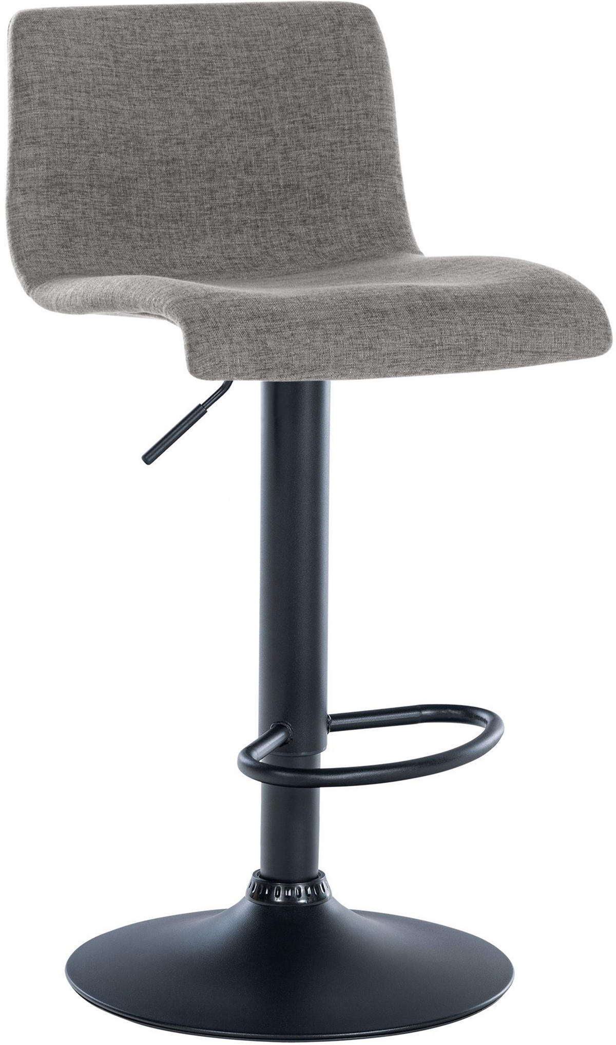 BARHOCKER 2er Set Brandon Stoff hellgrau - Schwarz/Grau, Textil/Metall (39/104/36cm) - TPFLiving