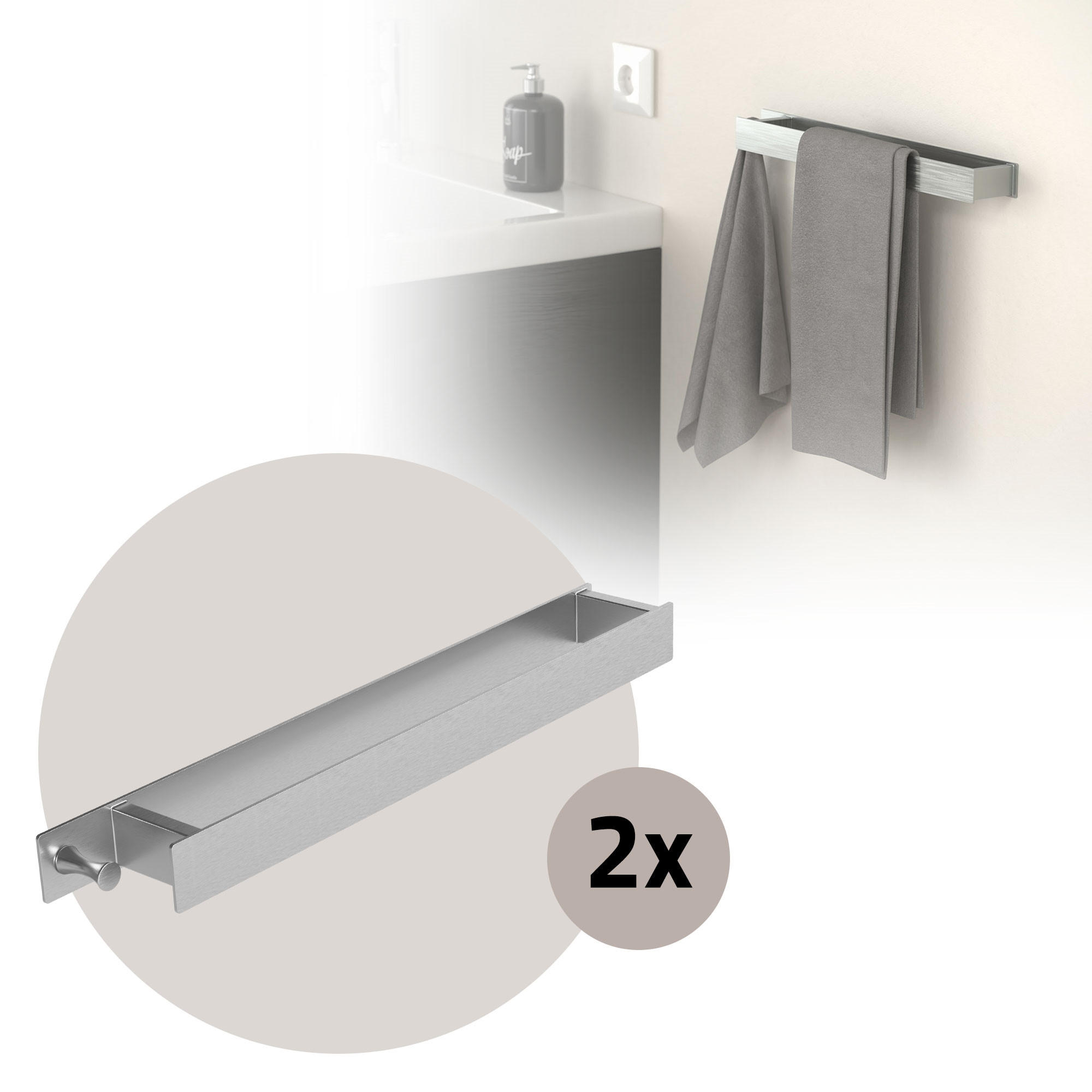 BUVLEOT Badezimmer-Set 5-tlg. – Handtuchstange, Halter & Haken In Edelstahl Mattschwarz