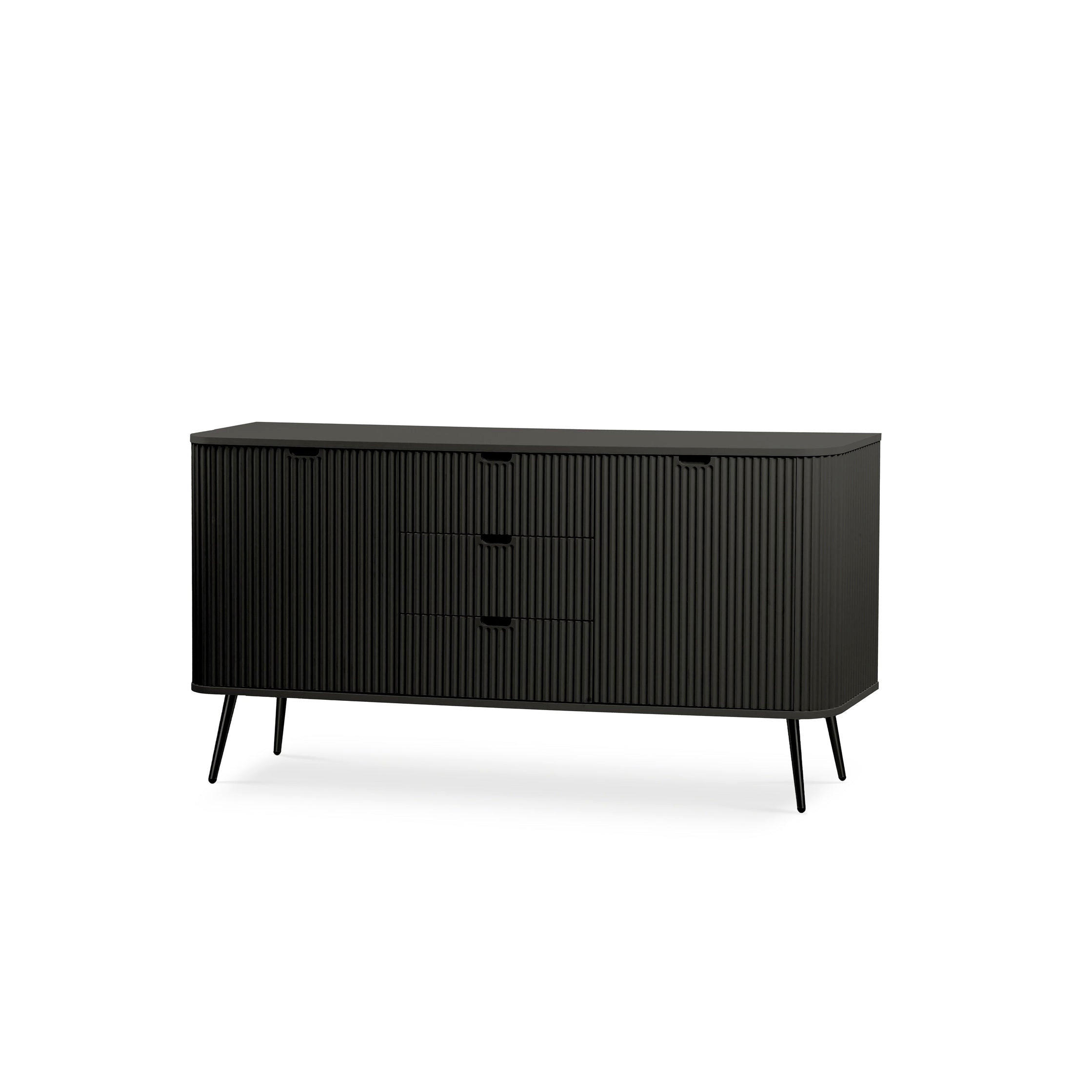 Pillovely Kommode Schwarz 168x87x39 cm