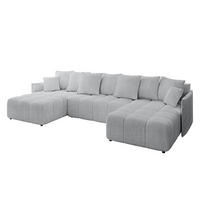 WOHNLANDSCHAFT LONLI-U 355x189x68 Grau Cord - Grau, Holzwerkstoff/Kunststoff (355/68/189cm) - ALTDECOR