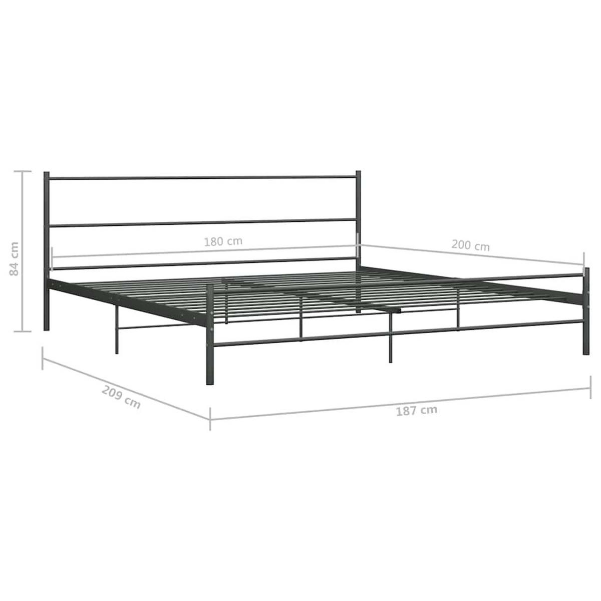 METALLBETT Hess 187/209 cm - Grau, Metall (180/200cm) - Nettlife