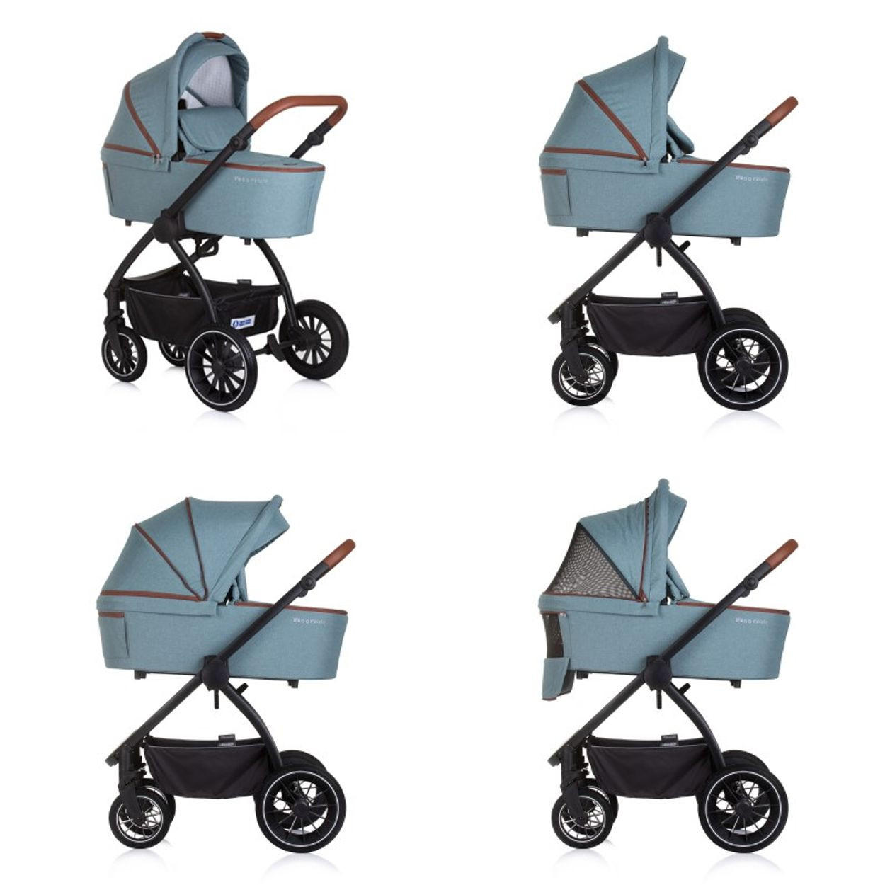 KOMBIKINDERWAGEN Prestige 3 in 1 blau Babywanne Rucksack i-Size Babyschale - Blau, Metall (85/59/123cm) - Chipolino