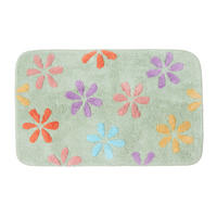 BADEMATTE Blumen 50/80 cm, Baumwolle - Multicolor, Textil (50/80cm) - Homescapes