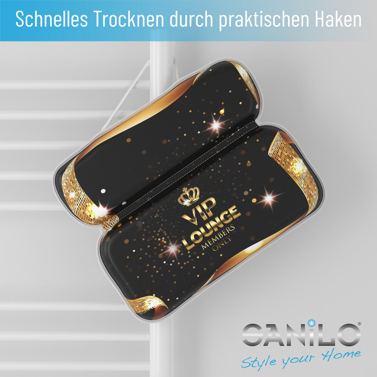 BADEWANNENKISSEN VIP-Lounge - Schwarz, Kunststoff (39/5.5cm) - Sanilo