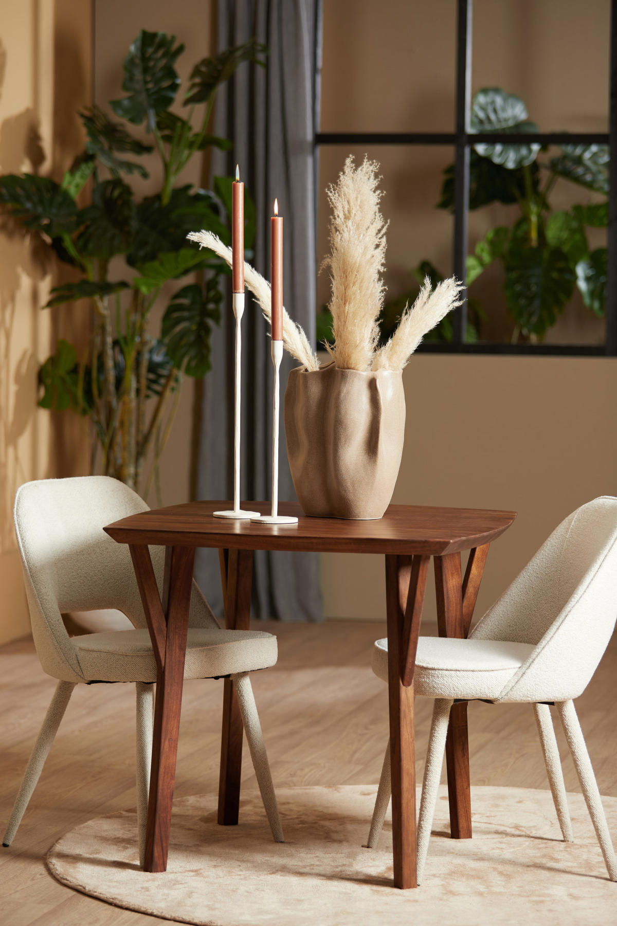 ESSTISCH Quenza Braun 85/85/78 cm - Dunkelbraun, Holz (85/85/78cm) - Light & Living