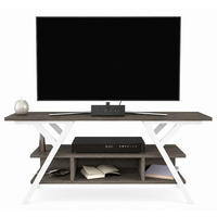 TV Stand Minerva Weiß Wenge - Alteiche, Holzwerkstoff (120/55/35cm) - Decorotika