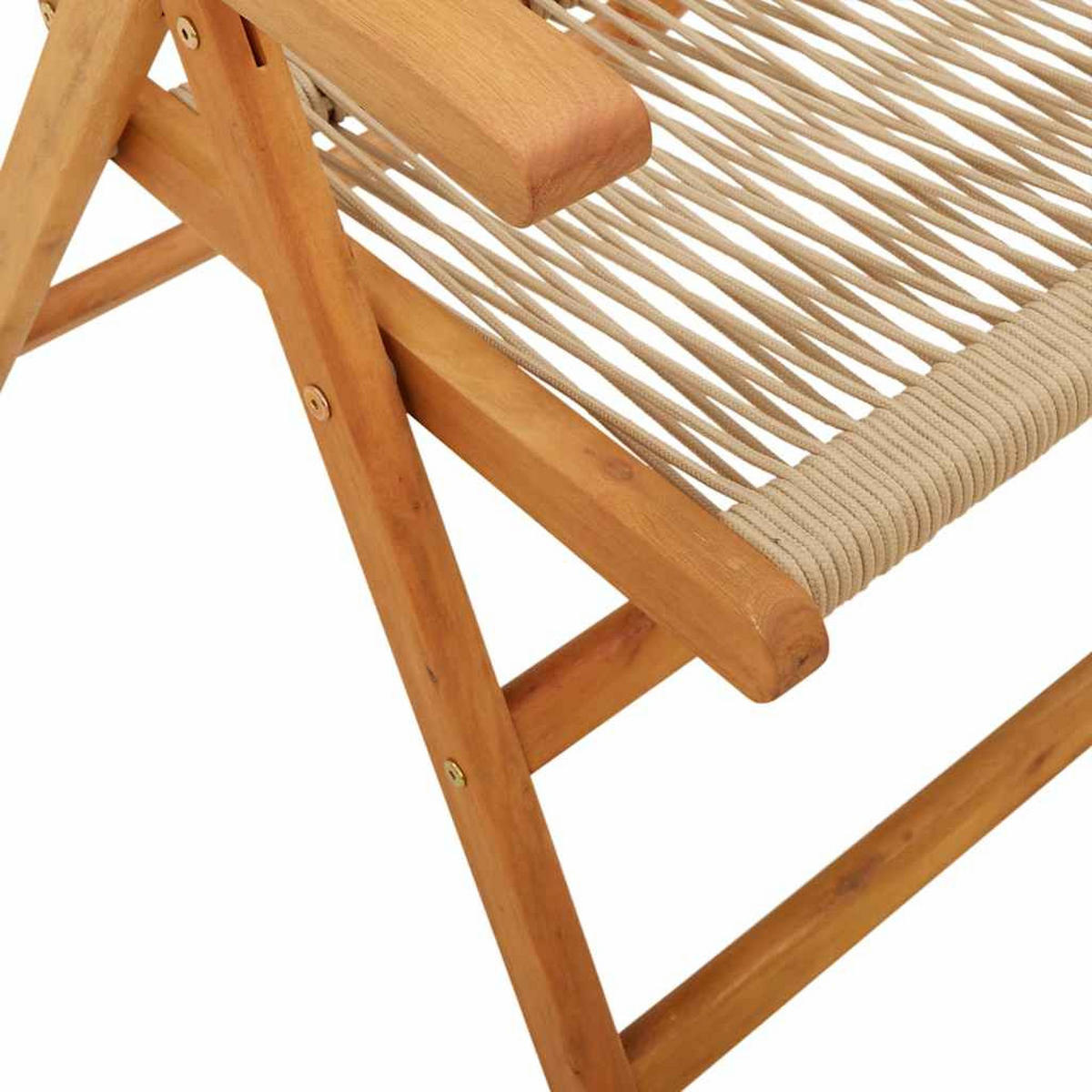 GARTENSTUHL Verstellbar 4er Set Beige Massivholz Akazie - Beige, Holz (57/109/70cm) - vidaXL