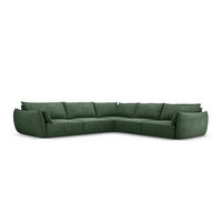 WENDBARES-ECKSOFA Kaelle aus Chenille-Stoff flaschengrün 7 Sitzplätze - Dunkelgrün, Textil (286/286cm) - Micadoni