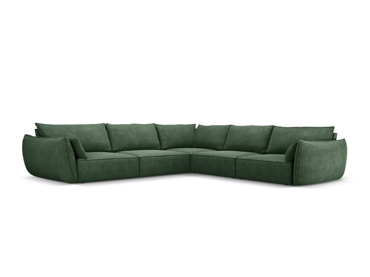 WENDBARES-ECKSOFA Kaelle aus Chenille-Stoff flaschengrün 7 Sitzplätze - Dunkelgrün, Textil (286/286cm) - Micadoni