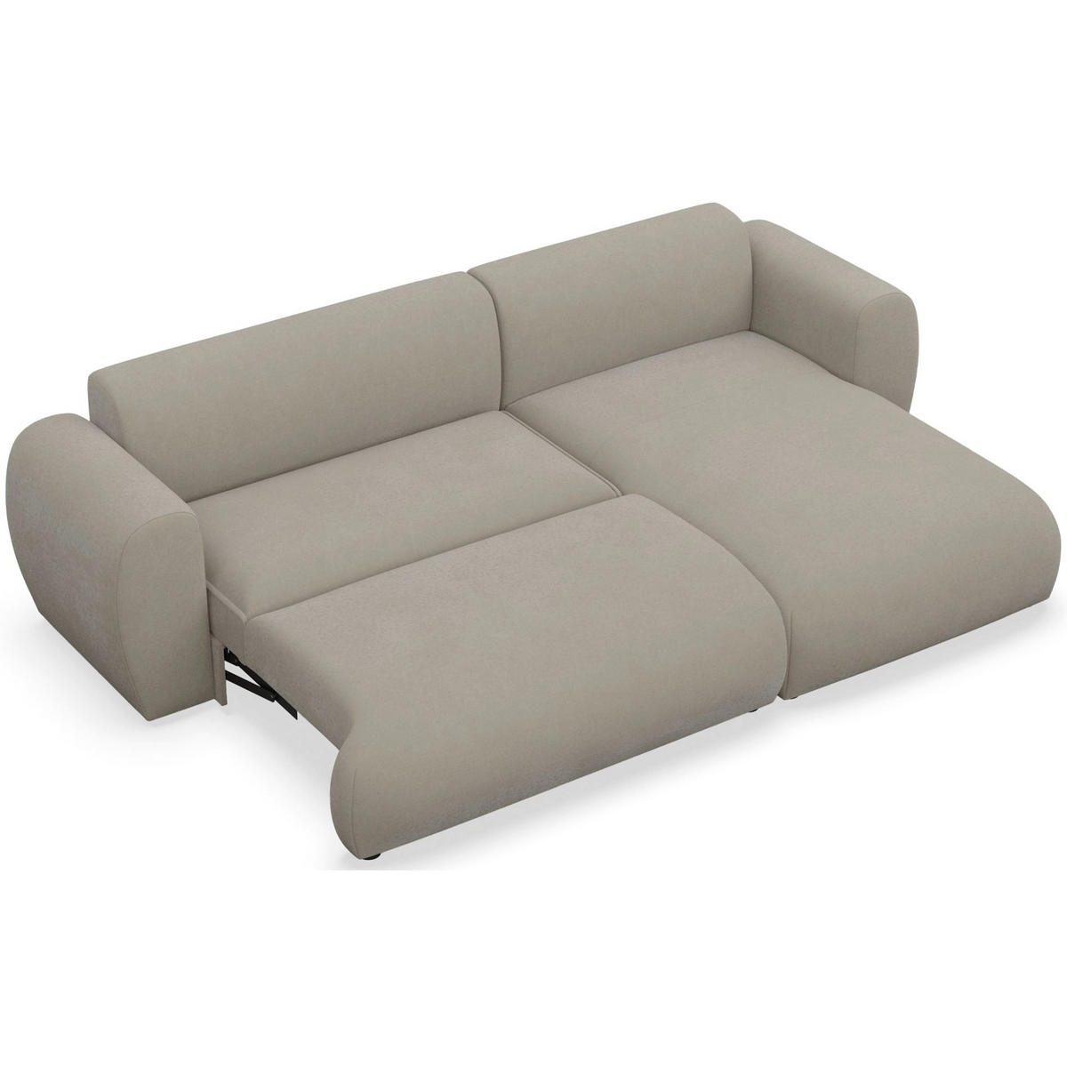 ECKSOFA Emia Greige rechts - Taupe/Schwarz, Kunststoff/Textil (156/262cm) - Selsey