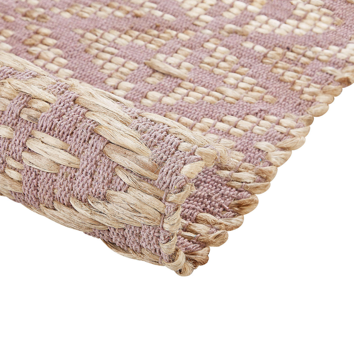 TEPPICH geflochten Gerze 200/140 cm - Pink, Textil (140/200cm) - Beliani