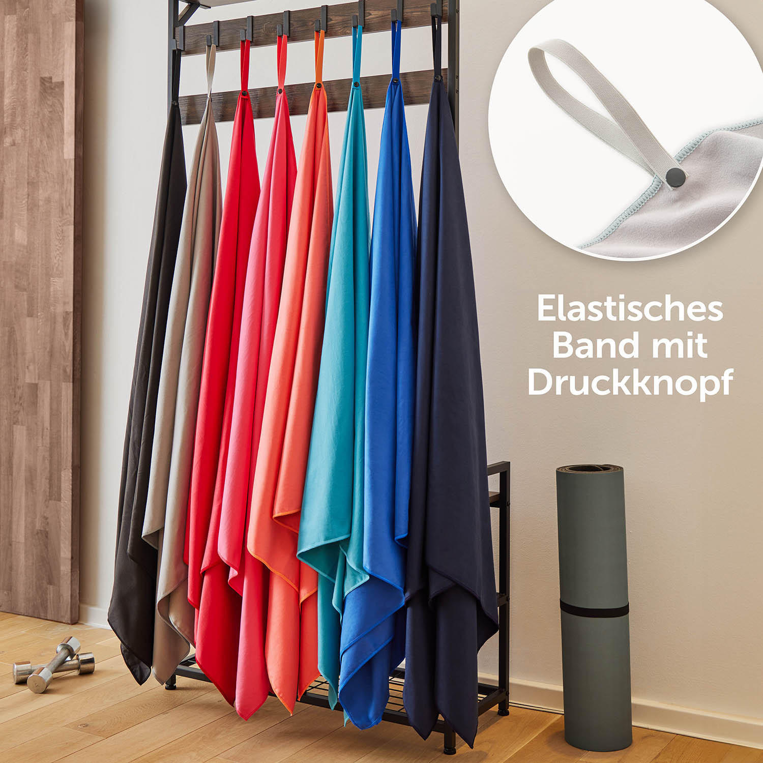 SPORTHANDTUCH Vitval 2er-Set, 80/40 cm, Grau - Grau, Textil (80/40cm) - Blumtal