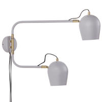 WANDLAMPE Grau/Weiß/Messing Estrella - Messingfarben/Weiß, Metall (13/56/54cm) - Beliani