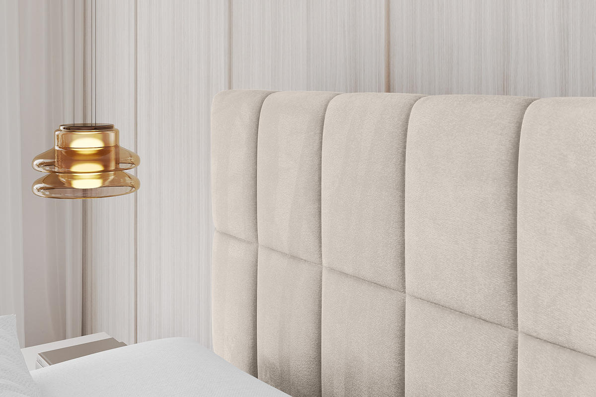 POLSTERBETT mit Bettkasten und Lattenrost, Boxbett ohne Matratze - AMEA 180x200 Beige - Beige, Holzwerkstoff/Textil (180/200cm) - ALTDECOR