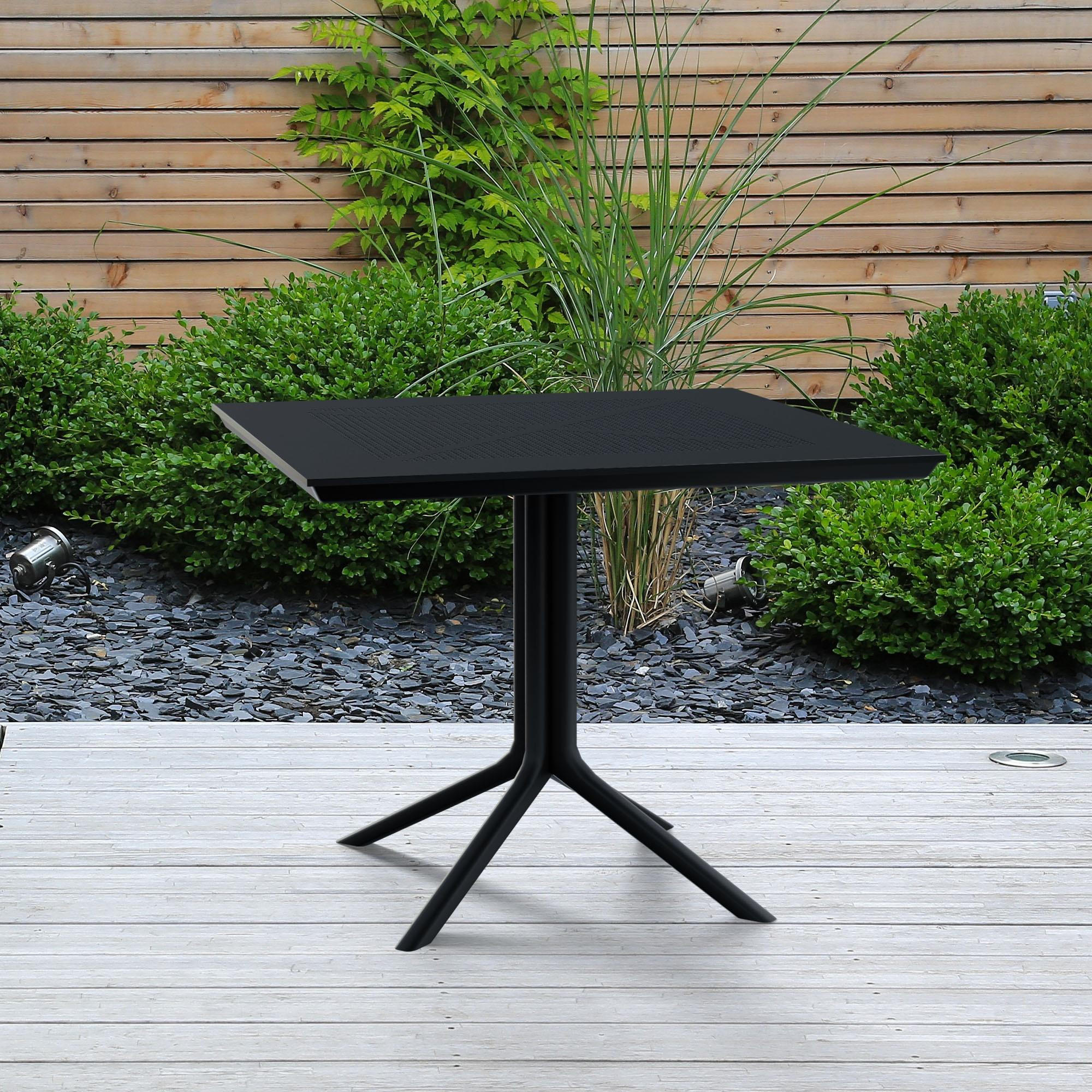 GARTENTISCH eckig 80/80/74 cm Kunststoff Schwarz - Schwarz, Kunststoff (80/80/74cm) - CLP