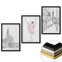 WANDBILDER 3er-Set - 40x60 cm Schwarzer Rahmen - Stilvolle Ballerinen und Architektur - Schwarz, Kunststoff (40/60cm) - ArtPrintCave