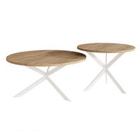 COUCHTISCH rund auf MDF, Kraft Eiche - Braun/Weiß, Holzwerkstoff (75/75/36cm) - Idohome