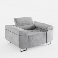 SESSEL VEMO SOLO, in Grau, Velours-Stoff - Grau, Textil (135/88/100cm) - Barchello